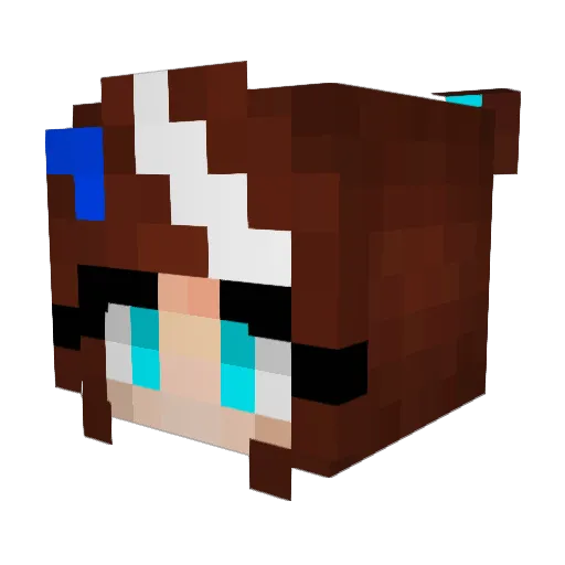 KaroLena Minecraft avatar head, 3D render