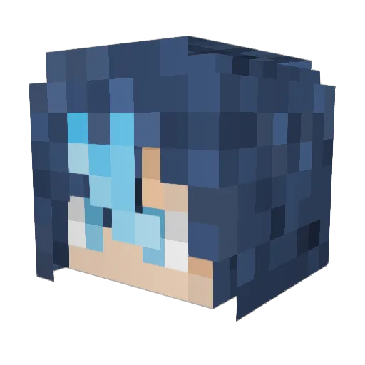 Karole7 Minecraft avatar head, 3D render