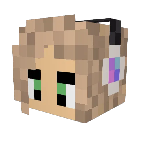 Karoline16 Minecraft avatar head, 3D render