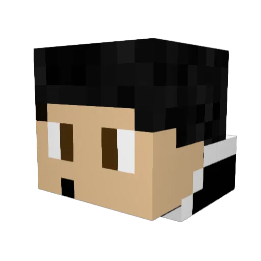 Karosaki Minecraft avatar head, 3D render