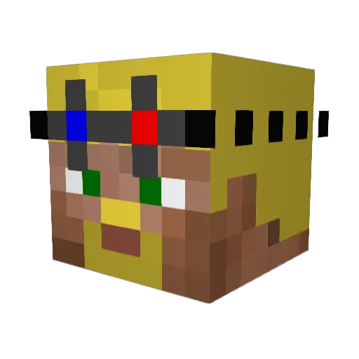 Karrmoth Minecraft avatar head, 3D render