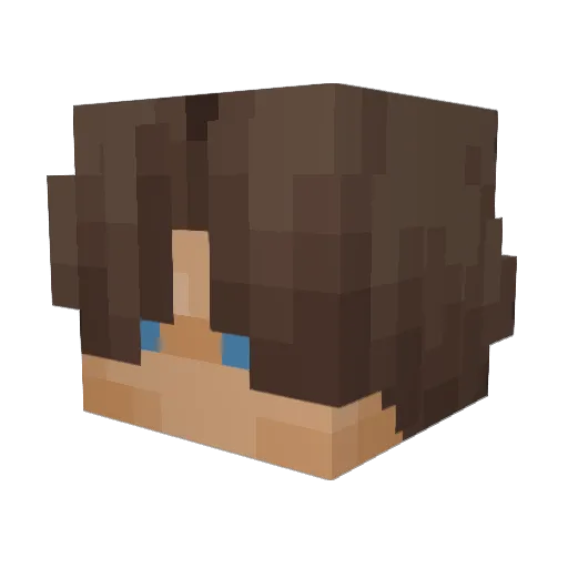 Kart0feI Minecraft avatar head, 3D render