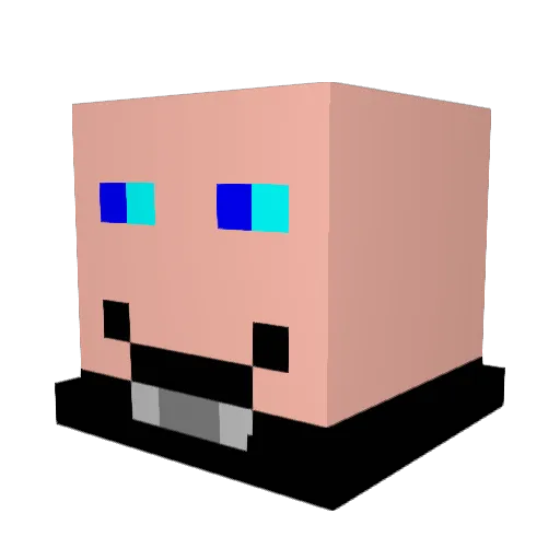 Kartonisz Minecraft avatar head, 3D render
