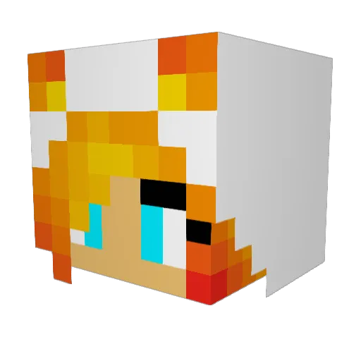 Kartovvel Minecraft avatar head, 3D render