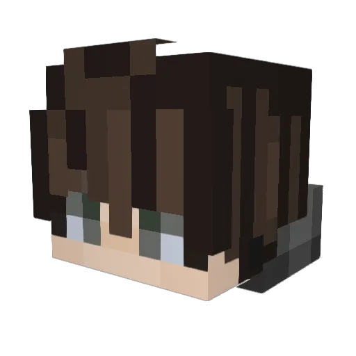 Karuwari Minecraft avatar head, 3D render