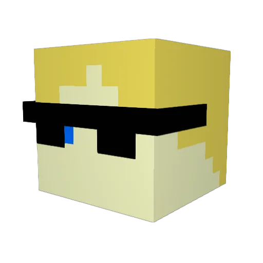 Kas600 Minecraft avatar head, 3D render