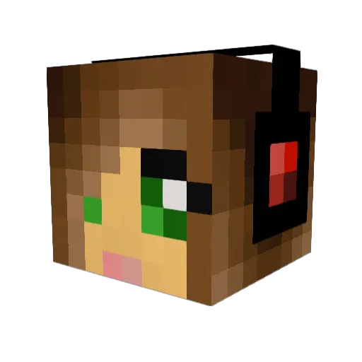 KasJade Minecraft avatar head, 3D render
