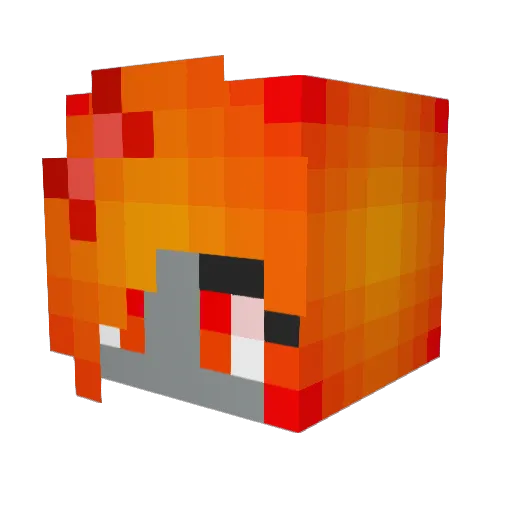 Kasaifire1 Minecraft avatar head, 3D render