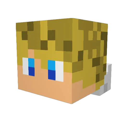Kasak Minecraft avatar head, 3D render