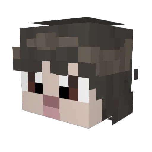 KasaneTetoREAL Minecraft avatar head, 3D render