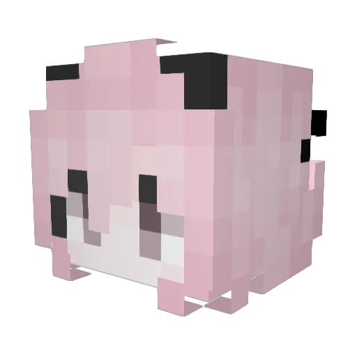 Kasedy Minecraft avatar head, 3D render