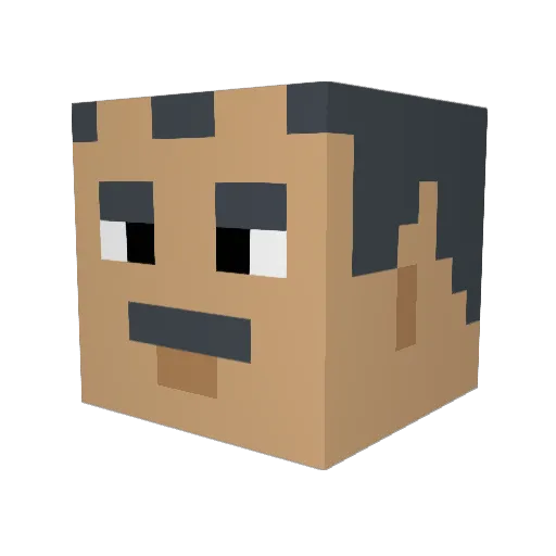 Kaser_official Minecraft avatar head, 3D render