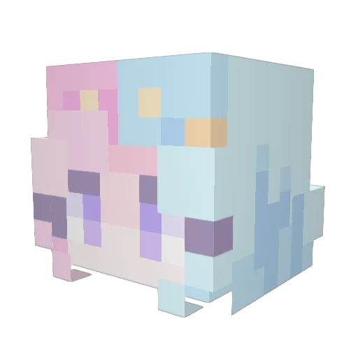 Kaseret Minecraft avatar head, 3D render