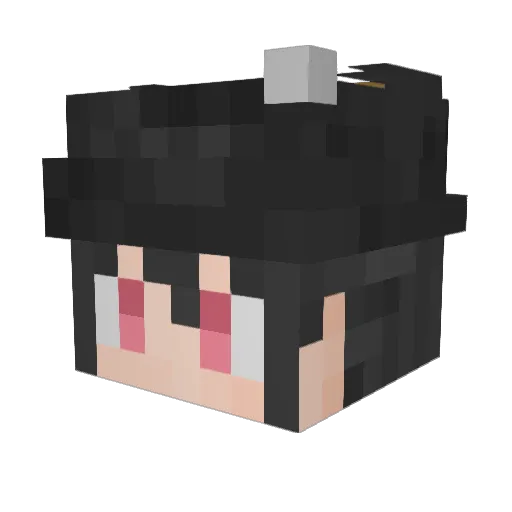 Kashiei Minecraft avatar head, 3D render