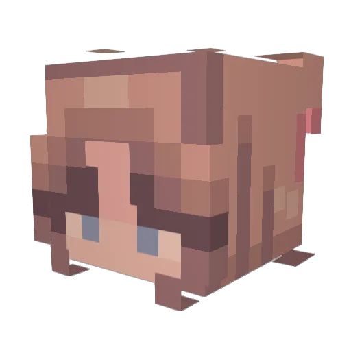 Kasiekx Minecraft avatar head, 3D render
