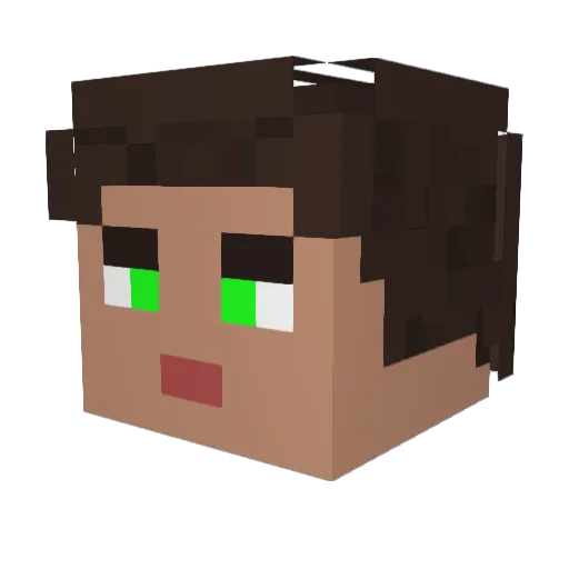 Kasire_ Minecraft avatar head, 3D render