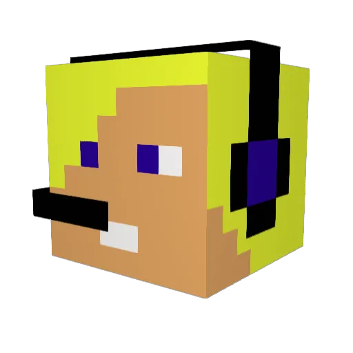 Kaspaar Minecraft avatar head, 3D render