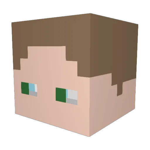 Kasparleone Minecraft avatar head, 3D render