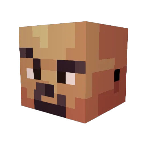 Kasperki Minecraft avatar head, 3D render