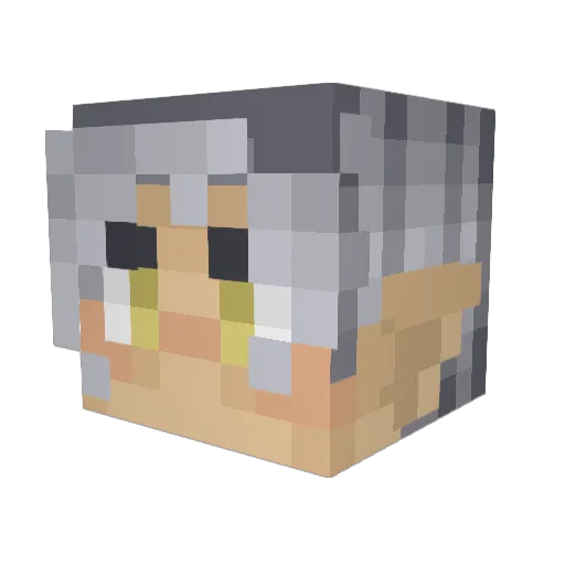 KaspyGhost Minecraft avatar head, 3D render