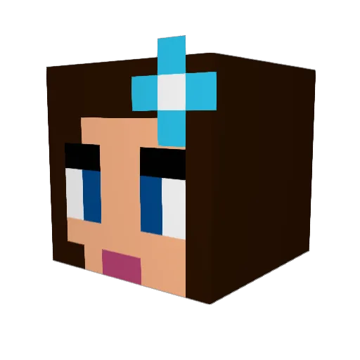 Kasseroni Minecraft avatar head, 3D render