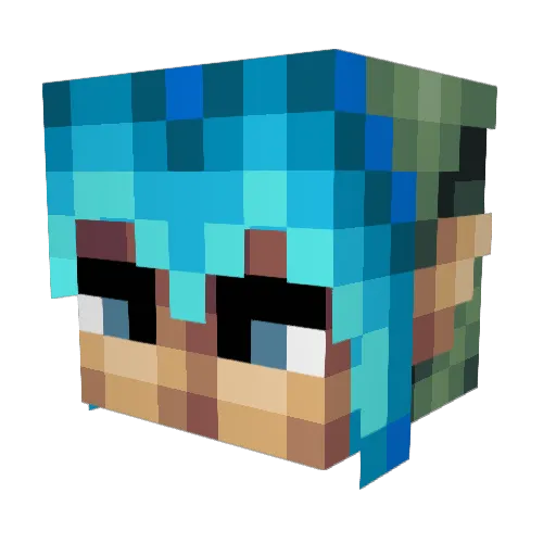 Kassiopea Minecraft avatar head, 3D render