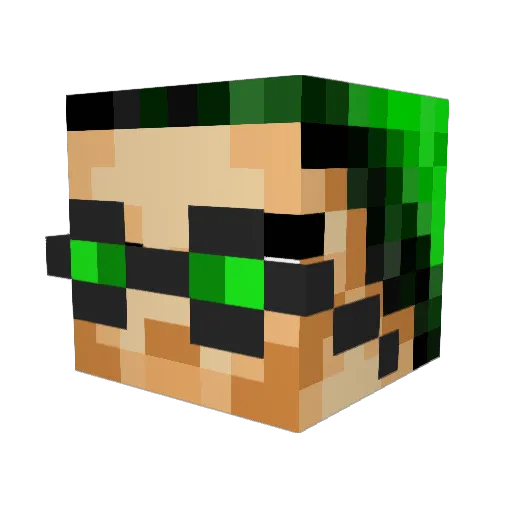 Kastr0 Minecraft avatar head, 3D render