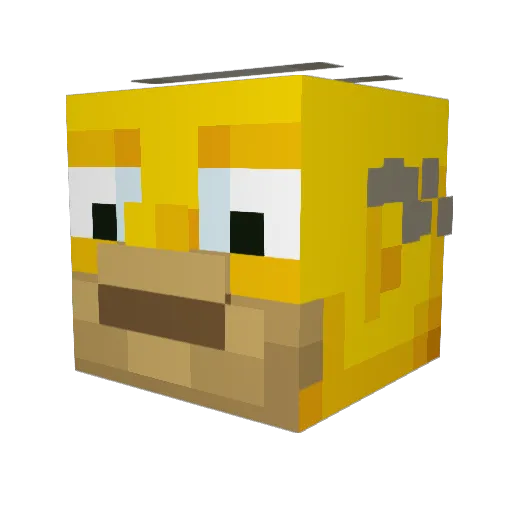 Kasuedami Minecraft avatar head, 3D render