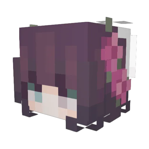 Kasumi69_ Minecraft avatar head, 3D render