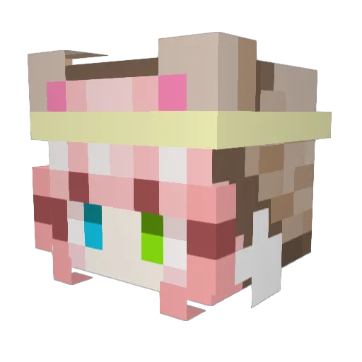 Kat1Lina Minecraft avatar head, 3D render
