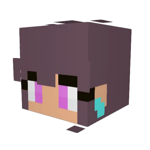 KatAttackTV Minecraft avatar head, 3D render