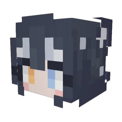 KatGreywolf Minecraft avatar head, 3D render