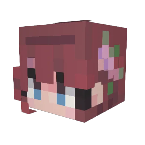 KatKimchi Minecraft avatar head, 3D render