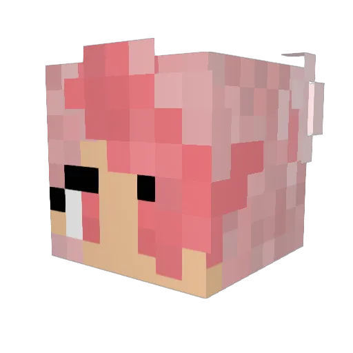 KatMallow_ Minecraft avatar head, 3D render