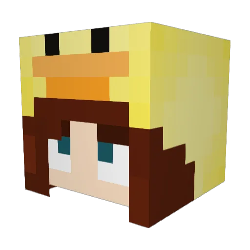 Kat_29 Minecraft avatar head, 3D render