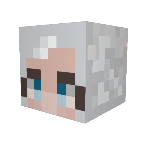 Kat_BBC Minecraft avatar head, 3D render