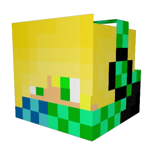 Kata24 Minecraft avatar head, 3D render