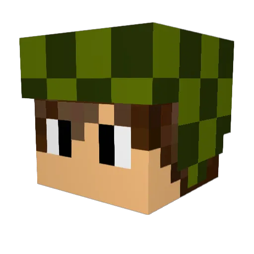 Katakurito Minecraft avatar head, 3D render
