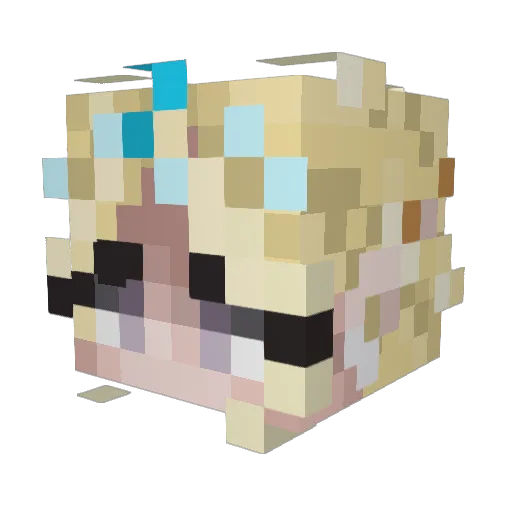 Kataleeria Minecraft avatar head, 3D render
