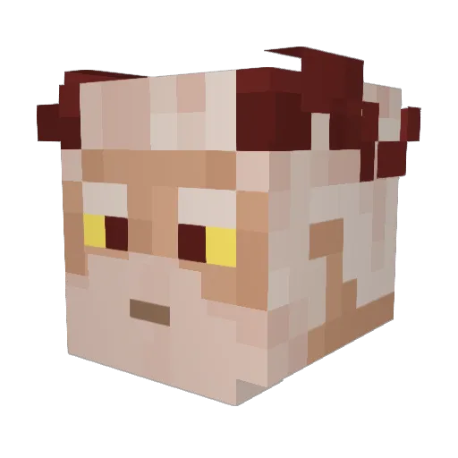 Katallani Minecraft avatar head, 3D render
