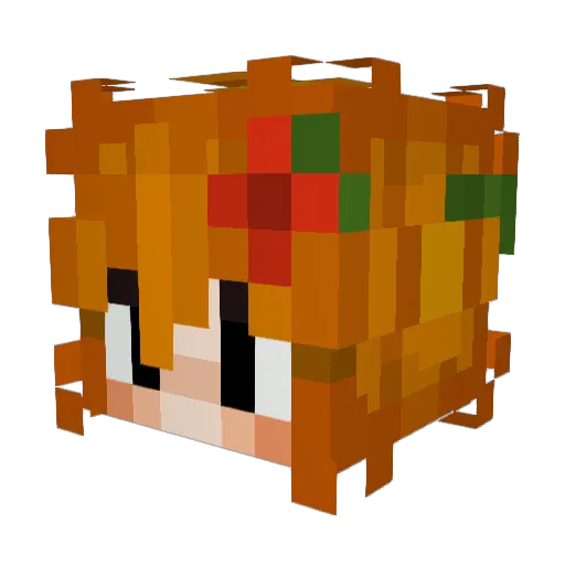 Katamala Minecraft avatar head, 3D render