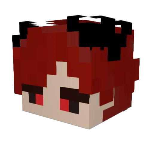 Katamofyu Minecraft avatar head, 3D render