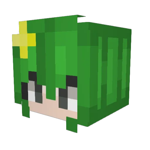 Katannita Minecraft avatar head, 3D render