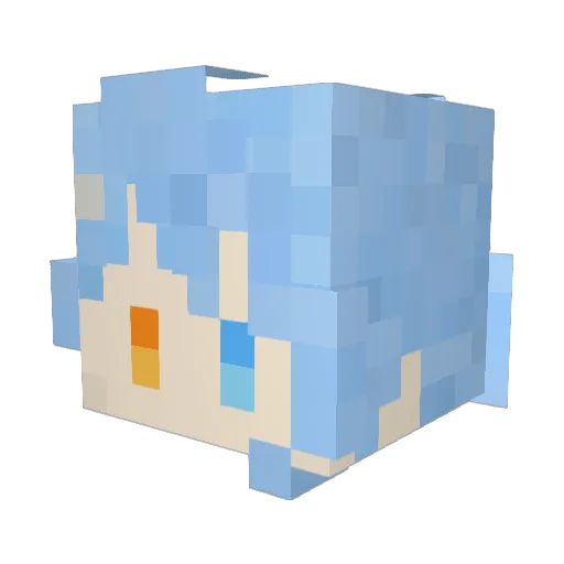 Kataruna Minecraft avatar head, 3D render
