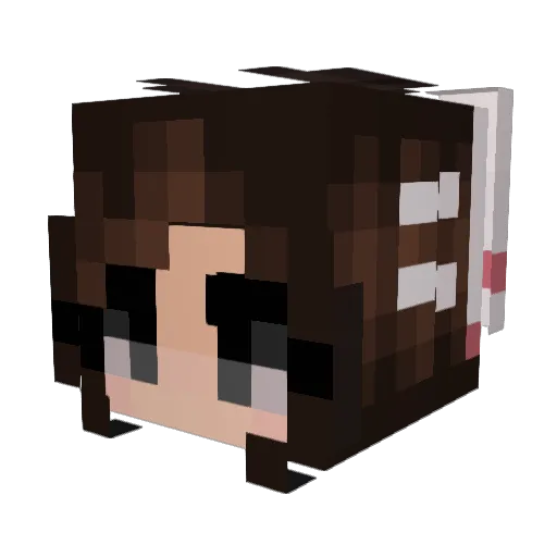 Katbread Minecraft avatar head, 3D render