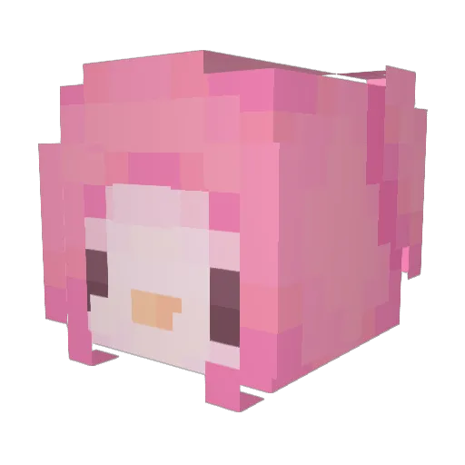 Katcell Minecraft avatar head, 3D render
