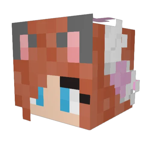 KatePrower Minecraft avatar head, 3D render