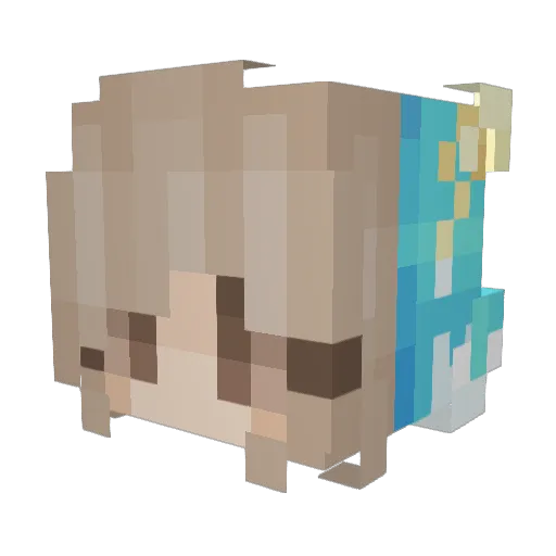 Katea_ Minecraft avatar head, 3D render