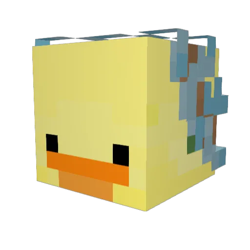 Kateduck Minecraft avatar head, 3D render