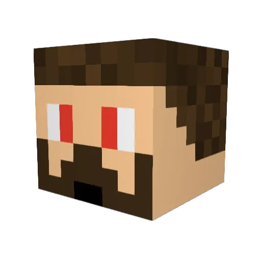 Kateliness Minecraft avatar head, 3D render